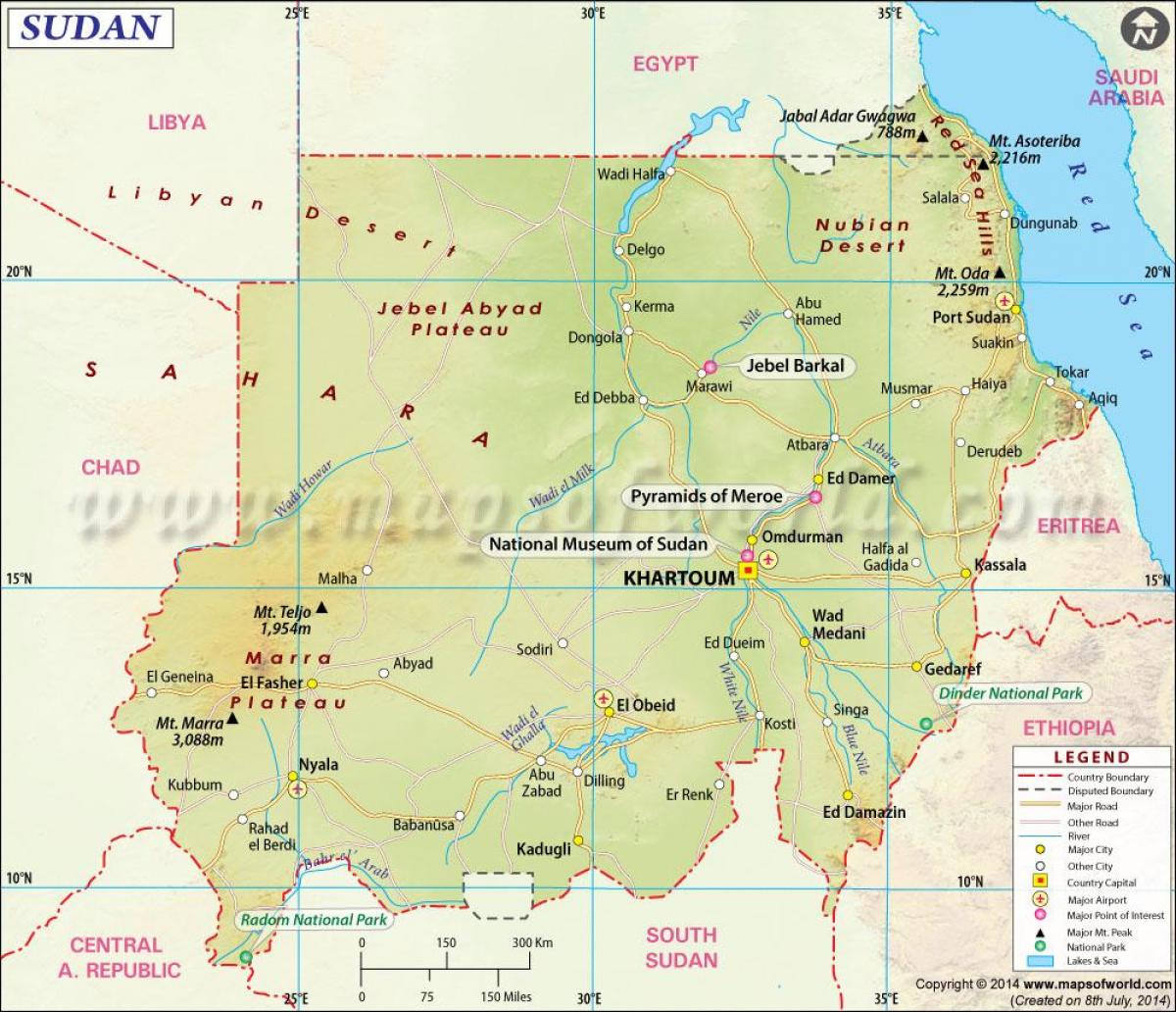 kaart Sudaan