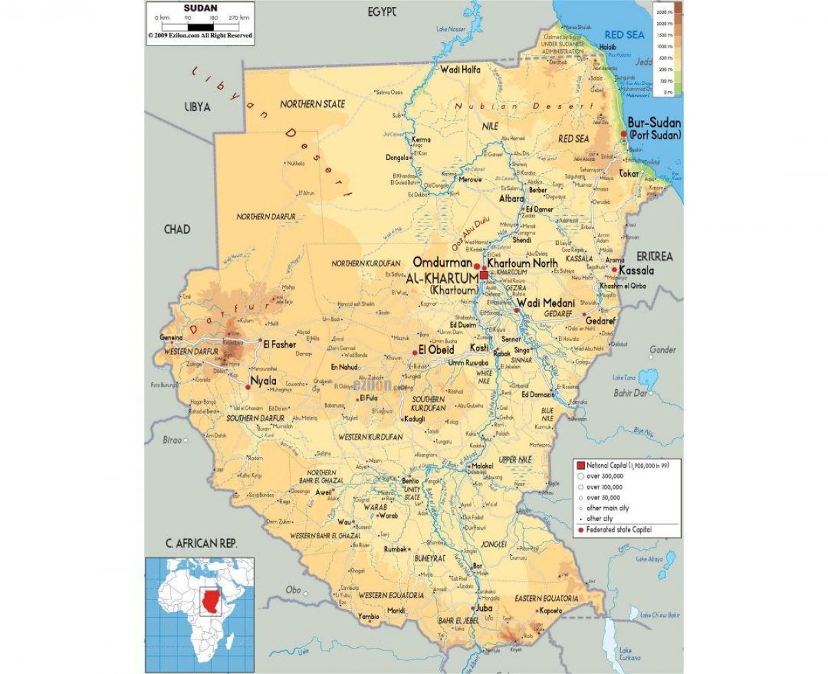 Kaart Sudaani teed