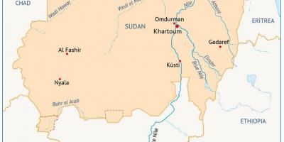 Kaart Sudaani jõgi